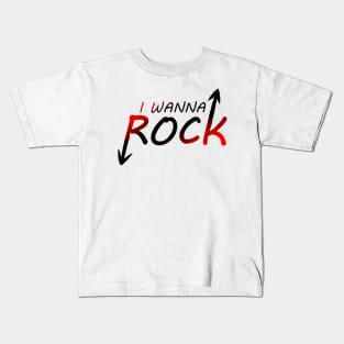 I WANNA ROCK (black) Kids T-Shirt